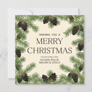 Holiday Pine Cone Garland Rahmen Feiertagskarte