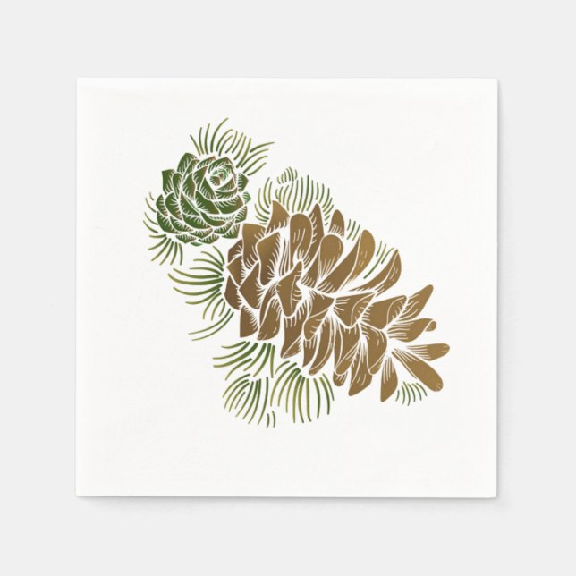 Holiday Pinecone Paper Napkins Serviette (Vorderseite)