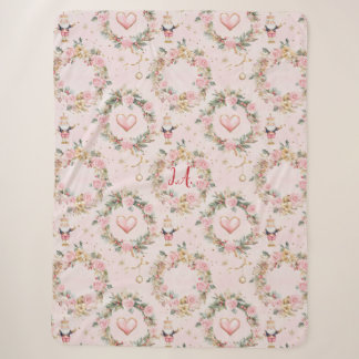 Holiday Pink Merry Nutcracker Beaux Custom Minky Sherpadecke