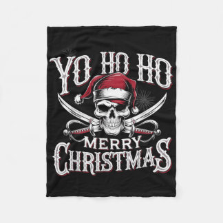 Holiday Pirate Yo Ho Ho Merry Christmas Santa Hat  Fleecedecke