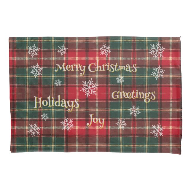 Holiday plaid with snowflakes kissenbezug (Vorderseite)