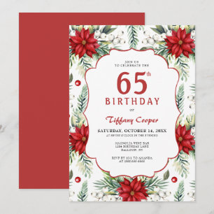 Holiday Poinsettia 65. Geburtstag Einladung