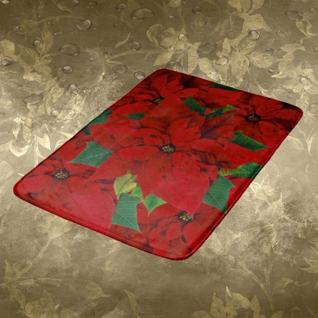 Holiday Poinsettia Blume Bath Mat Badematte (Von Creator hochgeladen)