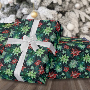 Holiday Poinsettia Blume Weihnachten Geschenkpapier