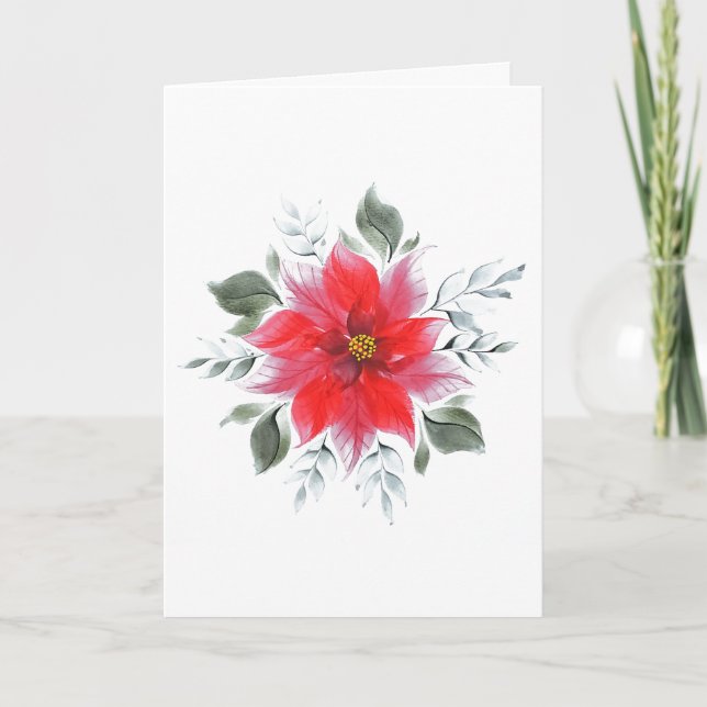 Holiday Poinsettia Feiertagskarte (Vorderseite)