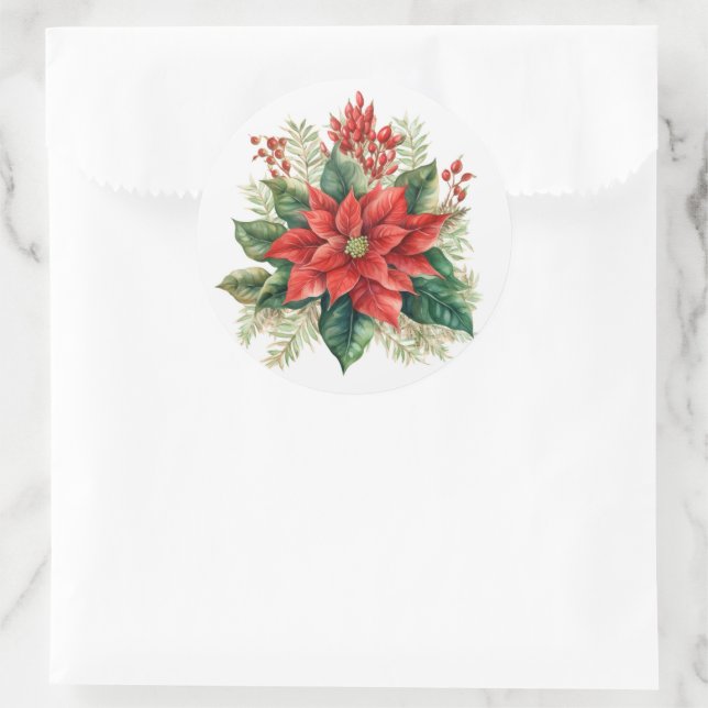 Holiday Poinsettia Stickers (Tasche)