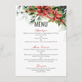 Holiday Poinsettia Wedding 4.5" x 6.25" Menü Menükarte