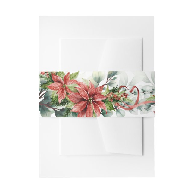 Holiday Poinsettia Wedding Bly Band (Vorderseite Beispiel)