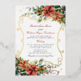 Holiday Poinsettia Wedding Folieneinladung
