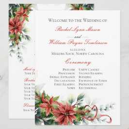 Holiday Poinsettia Wedding Program Einladung