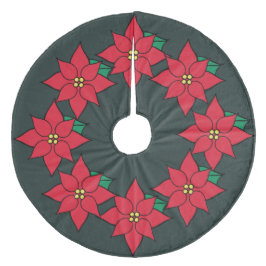 Holiday Poinsettia Weihnachtsbaumrock Polyester Weihnachtsbaumdecke