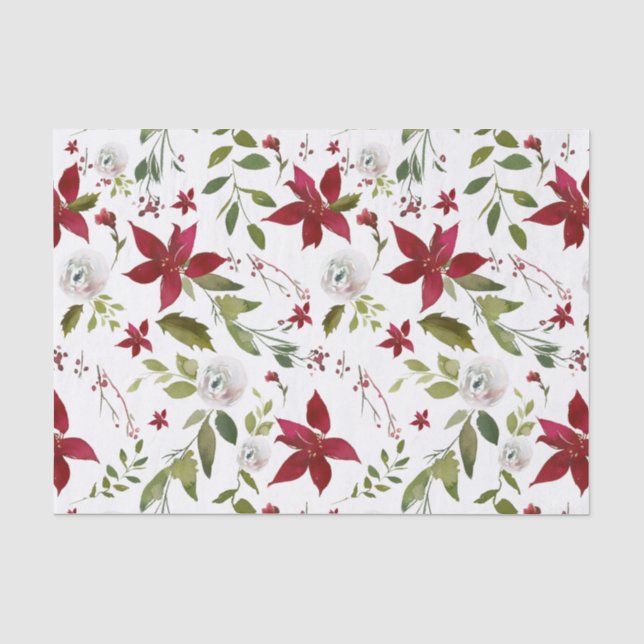 Holiday Poinsettia Winter Seidenpapier (Vorderseite)