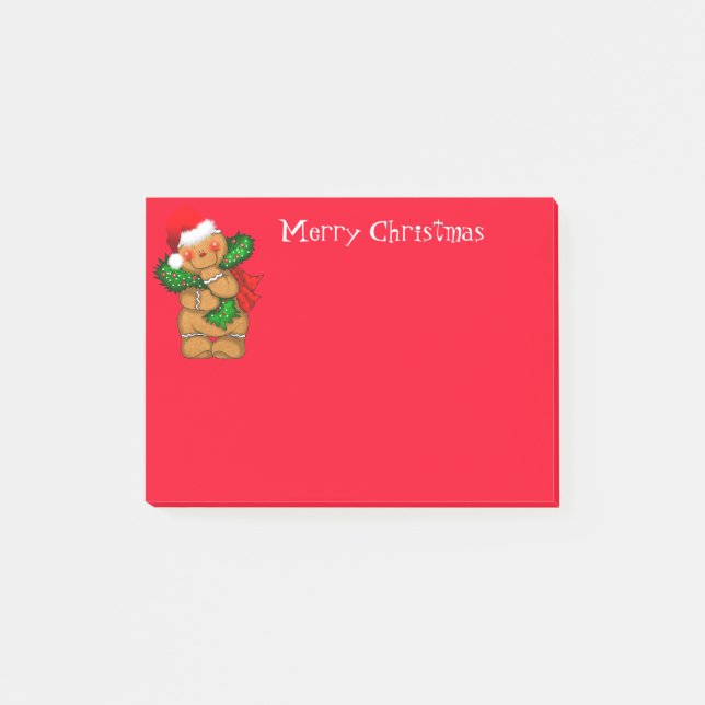 Holiday Post it Notes-Gingerbread Man Post-it Klebezettel (Vorderseite)