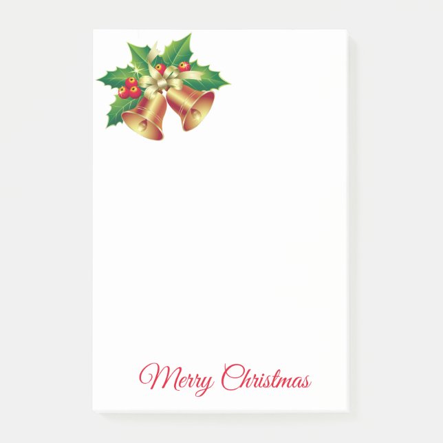Holiday Post-it-Notes-Holly Bells Post-it Klebezettel (Vorderseite)