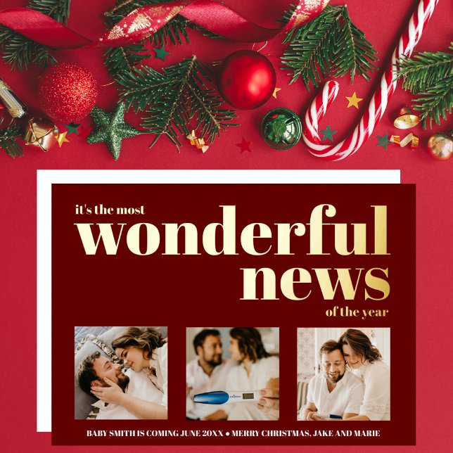 Holiday Pregnancy Ankündigung Foto Collage Weihnac (Von Creator hochgeladen)