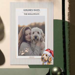 Holiday Pub Watercolor Golden Doodle Foil Card Folien Feiertagskarte