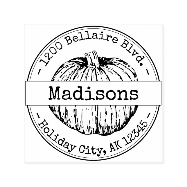 Holiday Pumpkin Schreibwriter Schriftart Rücksende Permastempel (Design)