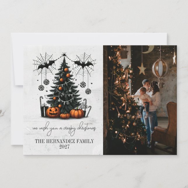 Holiday Pumpkin Tree Feiertagskarte (Vorderseite)