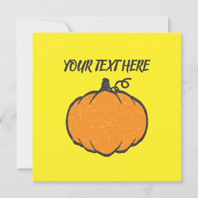 Holiday Pumpkin Vintager Stil Zeichnend Einladung (Vorderseite)