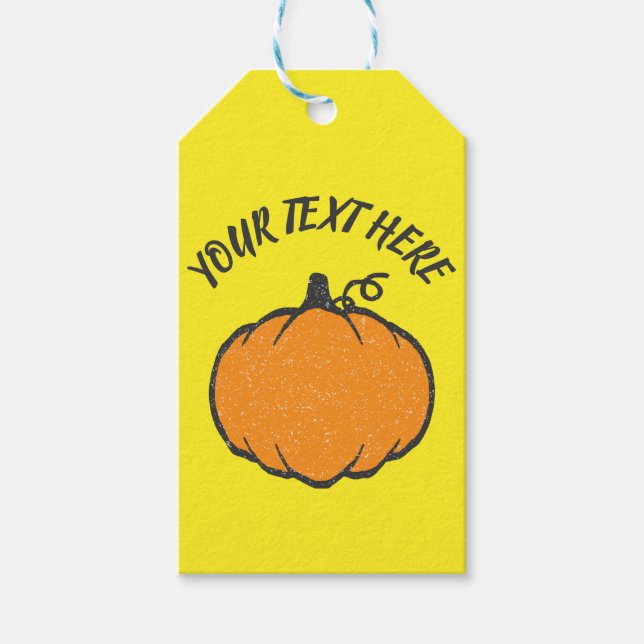 Holiday Pumpkin Vintager Stil Zeichnend Geschenkanhänger (Vorderseite)