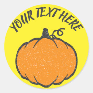 Holiday Pumpkin Vintager Stil Zeichnend Runder Aufkleber