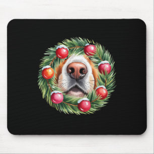 Holiday Pup Nose Peeking Niedliche Weihnachts-Hund Mousepad
