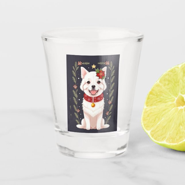 Holiday Puppy Schnapsglas (Vorderseite)