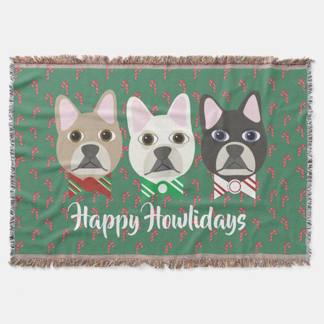 Holiday Pups Candy Cane Decke (Vorderseite)