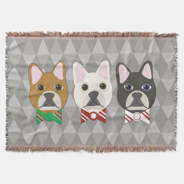 Holiday Pups Gray Diamond Decke (Vorderseite)