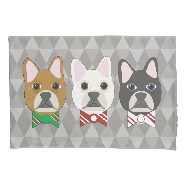 Holiday Pups Gray Diamond Kissenbezug (Vorderseite)