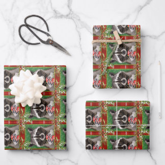 Holiday Raccoon Wrapping Paper Geschenkpapier Set