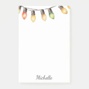 Holiday Rainbow Weihnachtslichter Personalisiert N Post-it Klebezettel