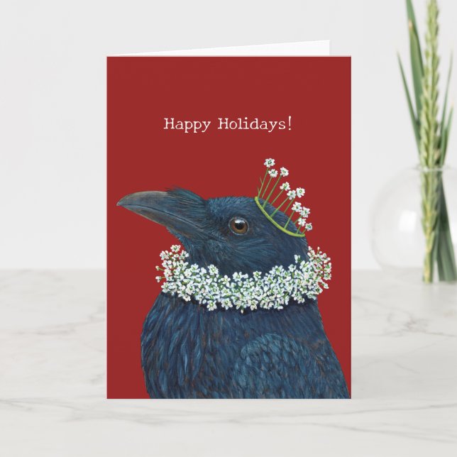 Holiday Raven Card Karte (Vorderseite)