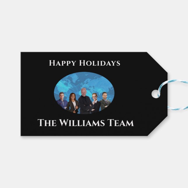 Holiday Real Anwesen Team Black Geschenkanhänger (Vorderseite (Horizontal))