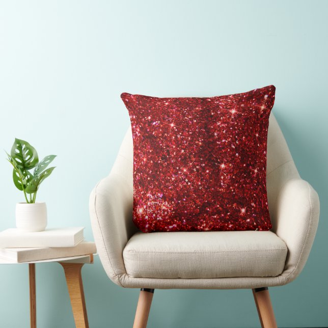 Holiday Red and Gold Imitats Glitzer Weihnachten Kissen (Stuhl )