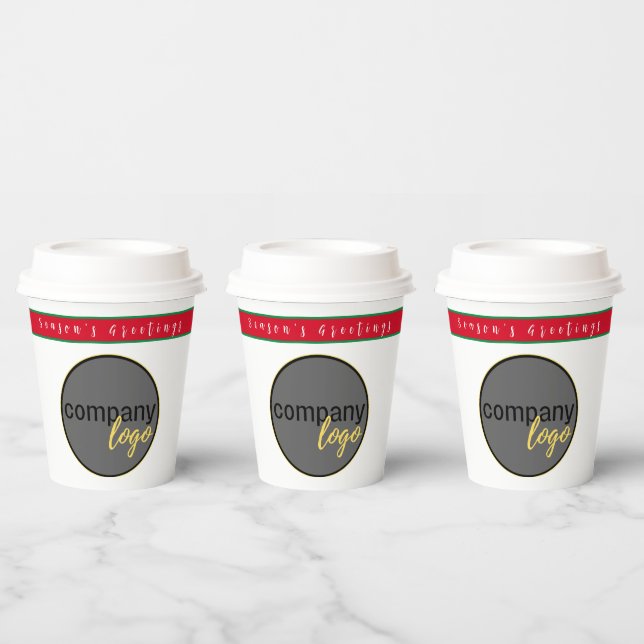 HOLIDAY RED and GREEN BUSINESS LOGO FIRMA Pappbecher (Multi)