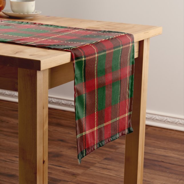 Holiday Red And Green Plaid Kurzer Tischläufer (Beispiel)