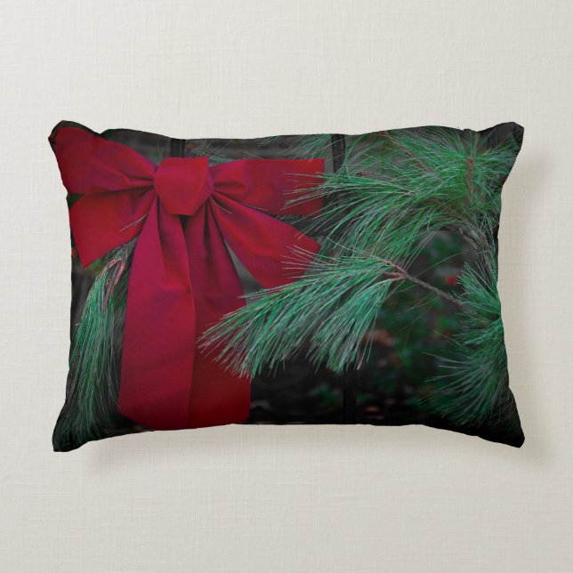 Holiday Red Bow Dekokissen (Vorderseite)