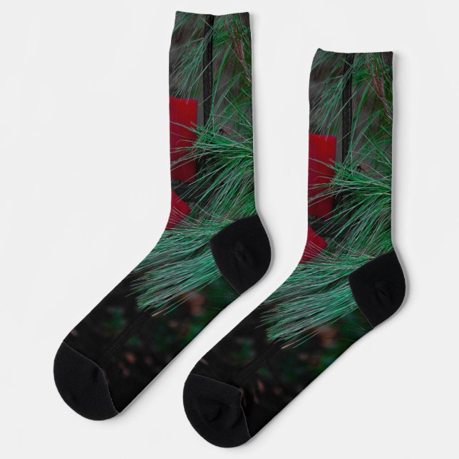 Holiday Red Bow Socken (Linkes Detail)