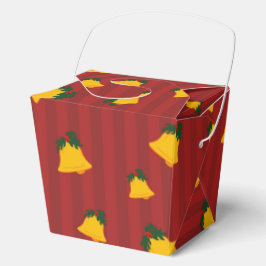 Holiday Red Gold Stripe Bells Christmas Geschenkschachtel