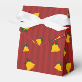 Holiday Red Gold Stripe Bells Christmas Geschenkschachtel
