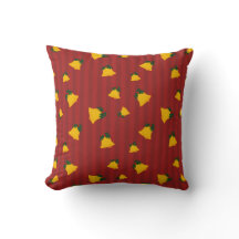 Holiday Red Gold Stripe Bells Christmas