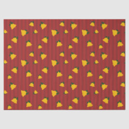 Holiday Red Gold Stripe Bells Christmas Seidenpapier