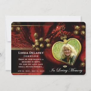 Holiday Red Heart Photo Sympathy Carte de remercie