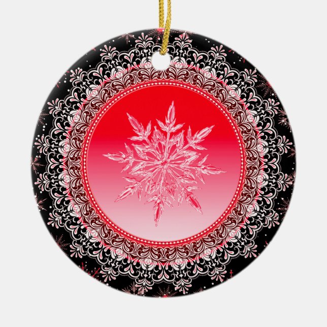 Holiday Red Ice Keramik Ornament (Vorne)