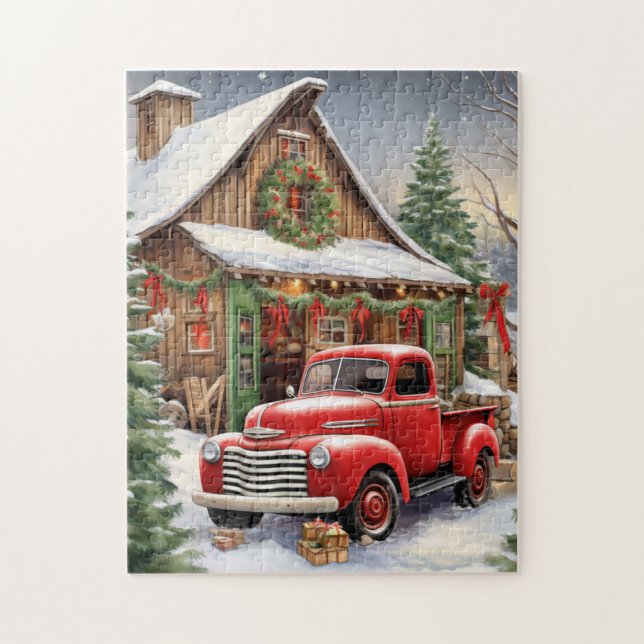 Holiday Red Truck Game Puzzle (Vertikal)