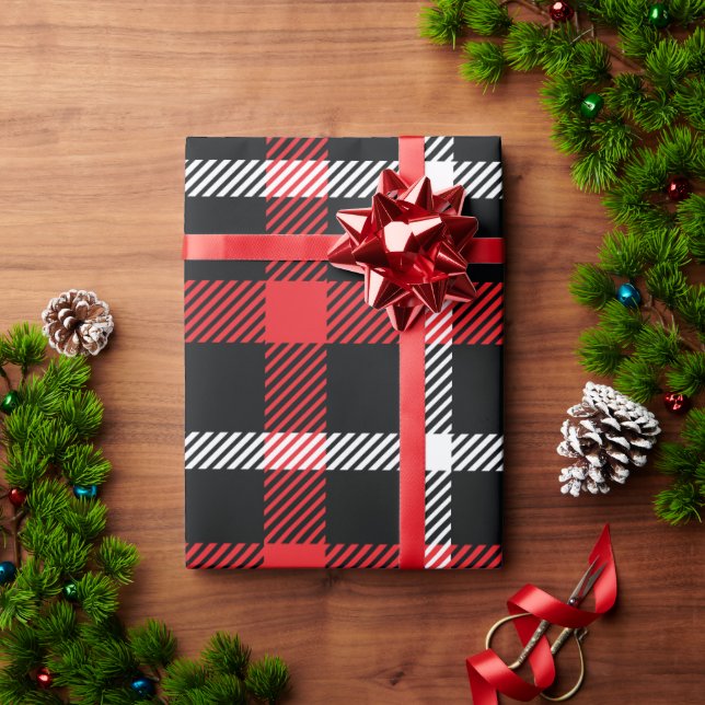 Holiday Red Twill Kariert Wrapping Paper Geschenkpapier (Feiertagsgeschenk)