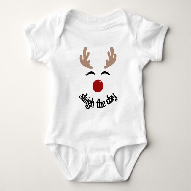 HOLIDAY REINDEER BABY BODY ANZUG BABY STRAMPLER (Vorderseite)