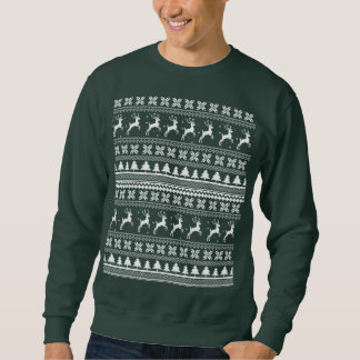  Holiday Reindeer Christmas Sweater Pattern Sweatshirt