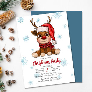 Holiday Reindeer Frohe Weihnachtsfeier Party Einla Ankündigung